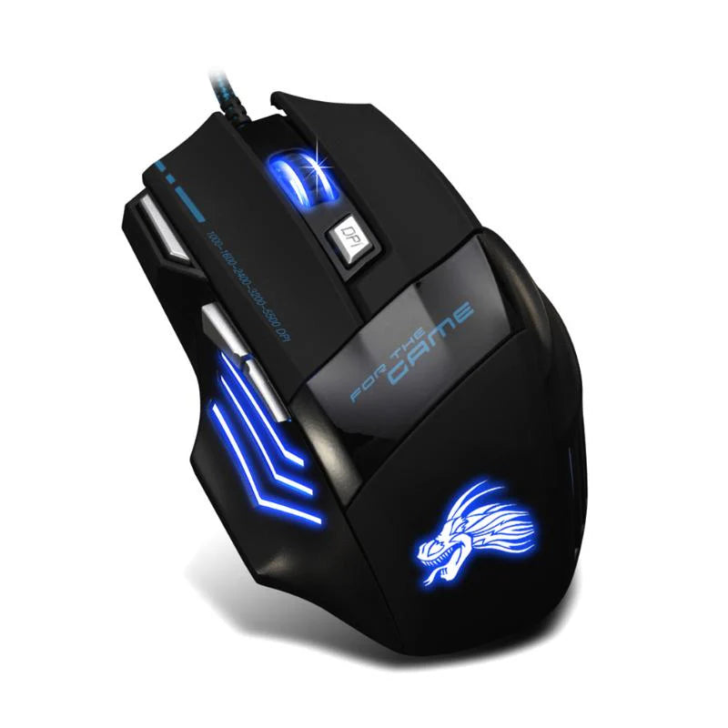 PowerX 7D Wired Gaming Mouse - RGB Backlit, Adjustable DPI, Double Click Button & Ergonomic Design for PC/Laptop