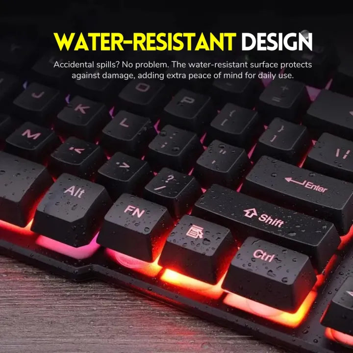 【TOP-RATED】 RGB Gaming Keyboard for PC & Laptop Gaming Mechanical Feel Keys Anti-Ghosting Ergonomic & Water Spill-Resistant Design Fast Response USB 3.0 Wired Quiet Typing Compatible with Windows - Unique Mall