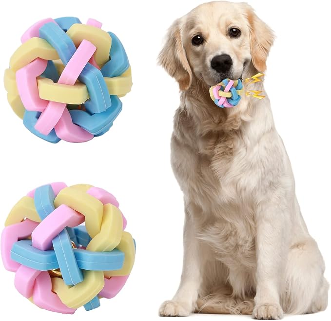 Interactive Teeth Training Ball Toy with Bell for Puppies