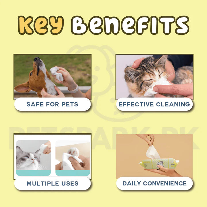 Imported Cat/Dog Cleaning Wipes (80 Pieces)