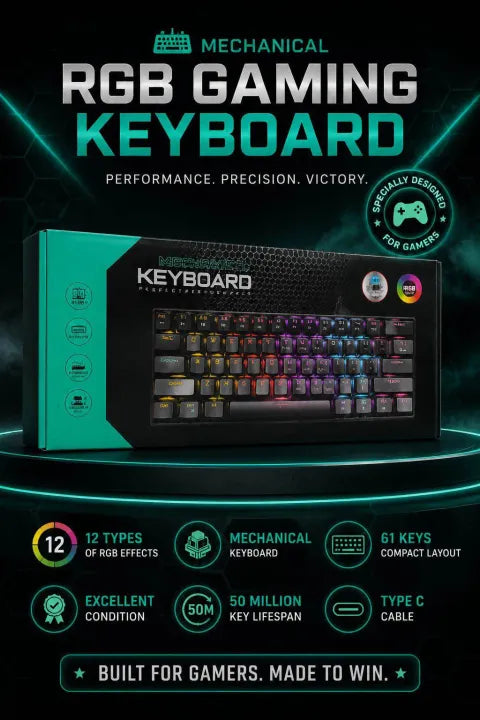 GAMING MECHANICAL RGB LIGHT 61 KEY KEYBOARD