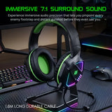 FunBug Pro Gaming Headset with RGB Lights, Noise Cancelling Mic, USB/3.5mm Plug - Comfortable Ear Cushions, On-Headset Audio Control, New