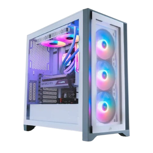 RGB Gaming PC – Corsair 4000X White | Intel/AMD Core | RTX Graphics | Liquid Cooled Gaming Rig